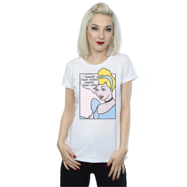 Li-cense Disney princess dames assepoester pop art katoenen t-shirt UTBI36793_white large