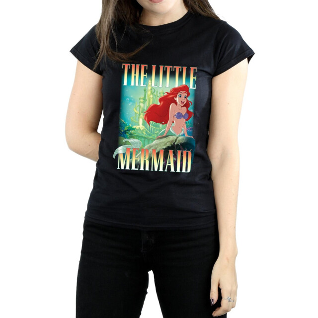 Li-cense Disney dames de kleine zeemeermin ariël montage katoenen t-shirt UTBI36928_black large