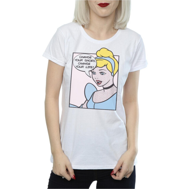 Li-cense Disney princess dames assepoester pop art katoenen t-shirt UTBI36793_white large