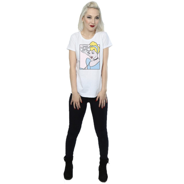 Li-cense Disney princess dames assepoester pop art katoenen t-shirt UTBI36793_white large