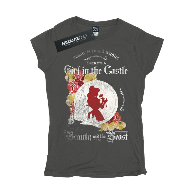 Li-cense Disney dames beauty and the beast meisje in het kasteel katoenen t-shirt UTBI36848_charcoal large
