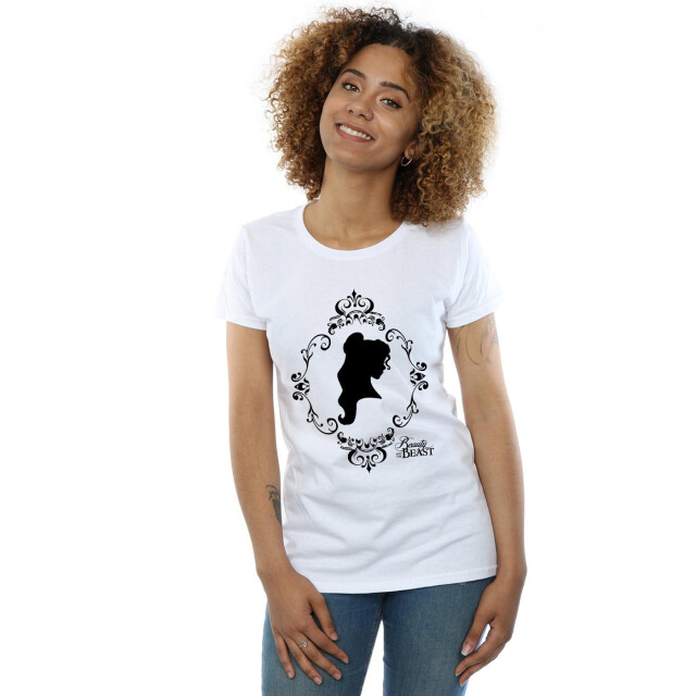 Li-cense Disney princess dames belle silhouette katoenen t-shirt UTBI36813_white large