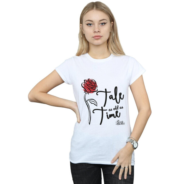 Li-cense Disney dames tale as old as time rose katoenen t-shirt UTBI36825_white large