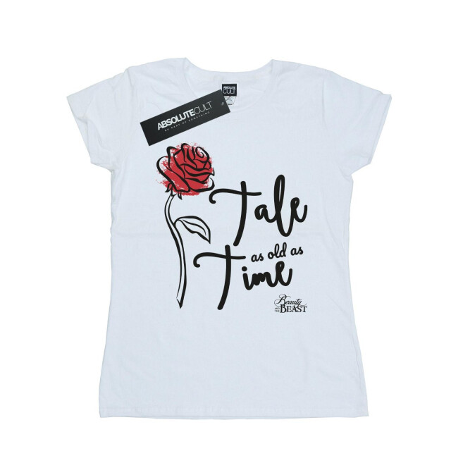 Li-cense Disney dames tale as old as time rose katoenen t-shirt UTBI36825_white large