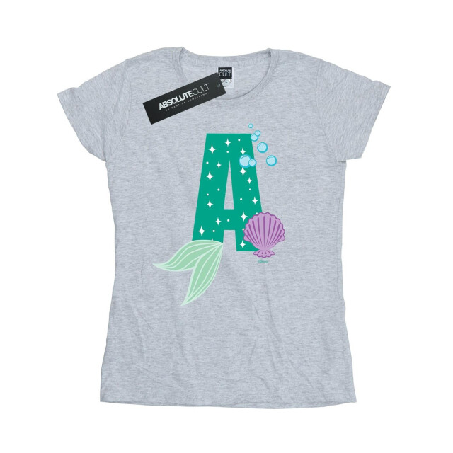 Li-cense Disney dames alfabet a is voor ariel katoenen t-shirt UTBI36932_sportsgrey large