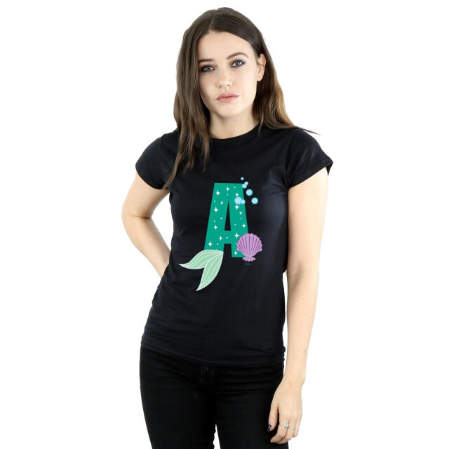 Li-cense Disney dames alfabet a is voor ariel katoenen t-shirt UTBI36932_black large
