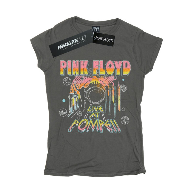 Li-cense Pink floyd dames live at pompeii katoenen t-shirt UTBI36671_charcoal large