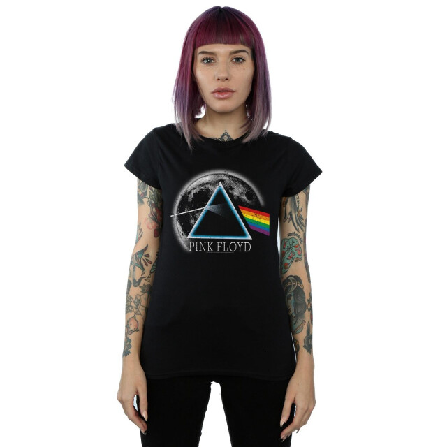Li-cense Pink floyd dames dark side of the moon distressed katoenen t-shirt UTBI36696_black large
