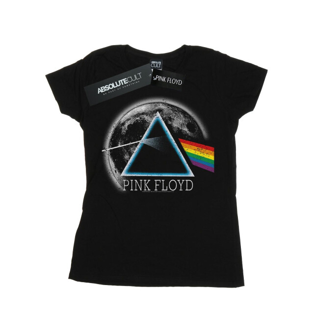 Li-cense Pink floyd dames dark side of the moon distressed katoenen t-shirt UTBI36696_black large