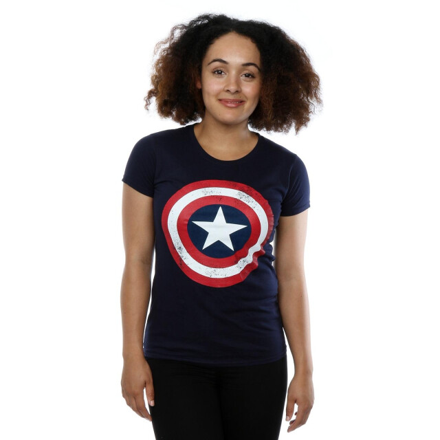 Li-cense Captain america dames schild t-shirt UTBI366_navyblue large