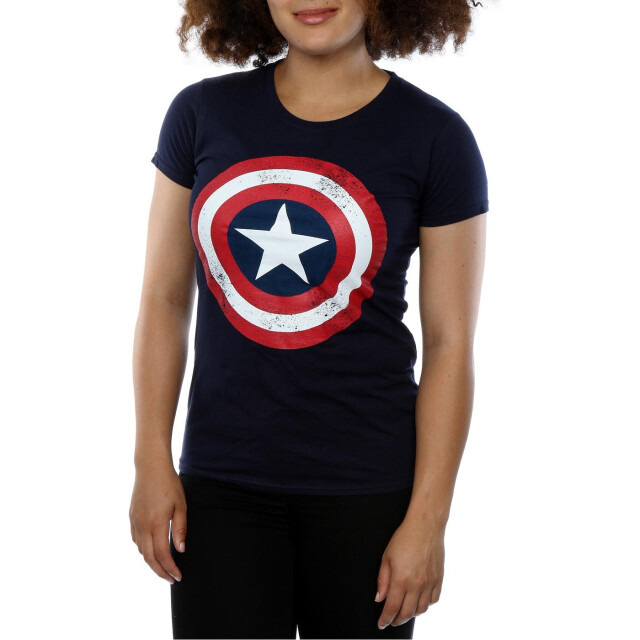 Li-cense Captain america dames schild t-shirt UTBI366_navyblue large
