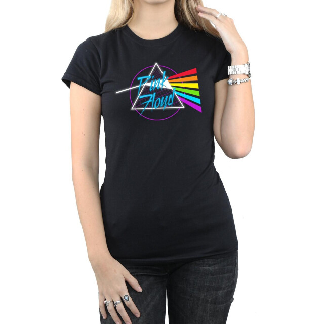 Li-cense Pink floyd dames neon darkside katoenen t-shirt UTBI36626_black large