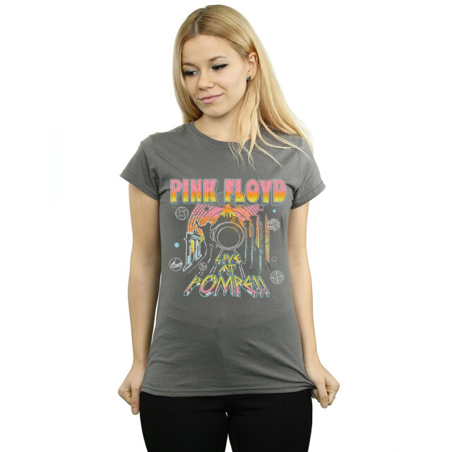 Li-cense Pink floyd dames live at pompeii katoenen t-shirt UTBI36671_charcoal large