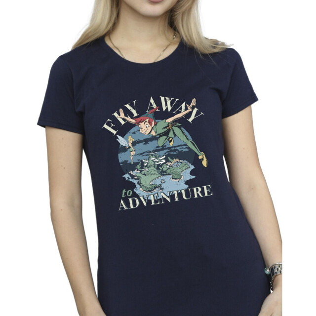 Li-cense Disney dames peter pan vlieg weg op avontuur katoenen t-shirt UTBI36586_navyblue large
