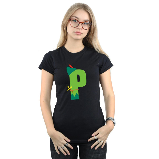 Li-cense Disney dames alfabet p is voor peter pan katoenen t-shirt UTBI36575_black large