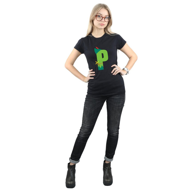 Li-cense Disney dames alfabet p is voor peter pan katoenen t-shirt UTBI36575_black large