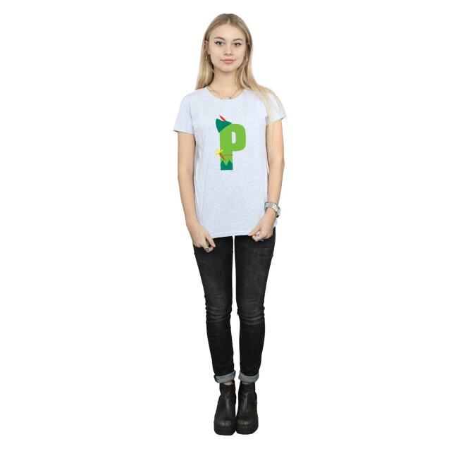 Li-cense Disney dames alfabet p is voor peter pan katoenen t-shirt UTBI36575_sportsgrey large