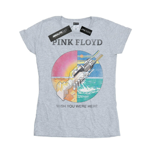 Li-cense Pink floyd dames wish you were here katoenen t-shirt UTBI36605_sportsgrey large