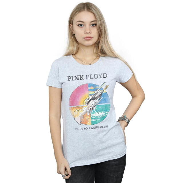 Li-cense Pink floyd dames wish you were here katoenen t-shirt UTBI36605_sportsgrey large