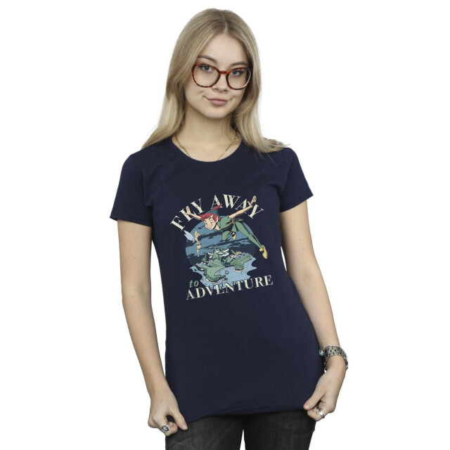 Li-cense Disney dames peter pan vlieg weg op avontuur katoenen t-shirt UTBI36586_navyblue large