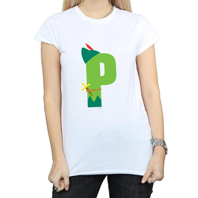 Li-cense Disney dames alfabet p is voor peter pan katoenen t-shirt UTBI36575_white large