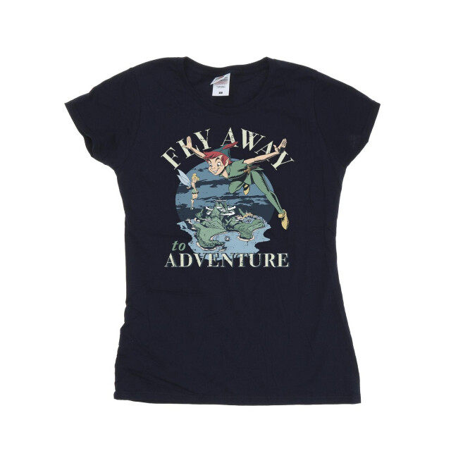 Li-cense Disney dames peter pan vlieg weg op avontuur katoenen t-shirt UTBI36586_navyblue large
