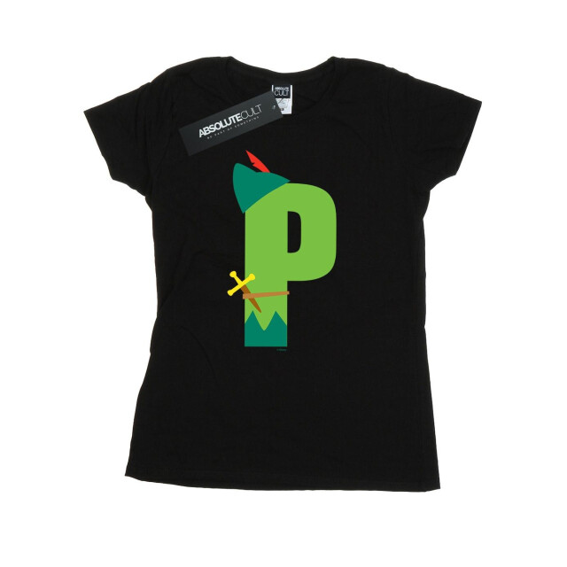 Li-cense Disney dames alfabet p is voor peter pan katoenen t-shirt UTBI36575_black large