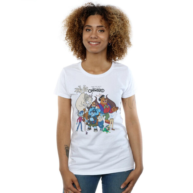 Li-cense Disney dames onward character collage katoenen t-shirt UTBI36496_white large