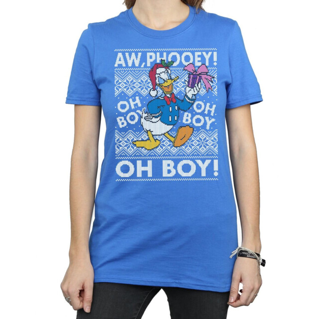 Li-cense Disney dames donald duck kerst fair isle katoenen vriendje t-shirt UTBI36468_royalblue large