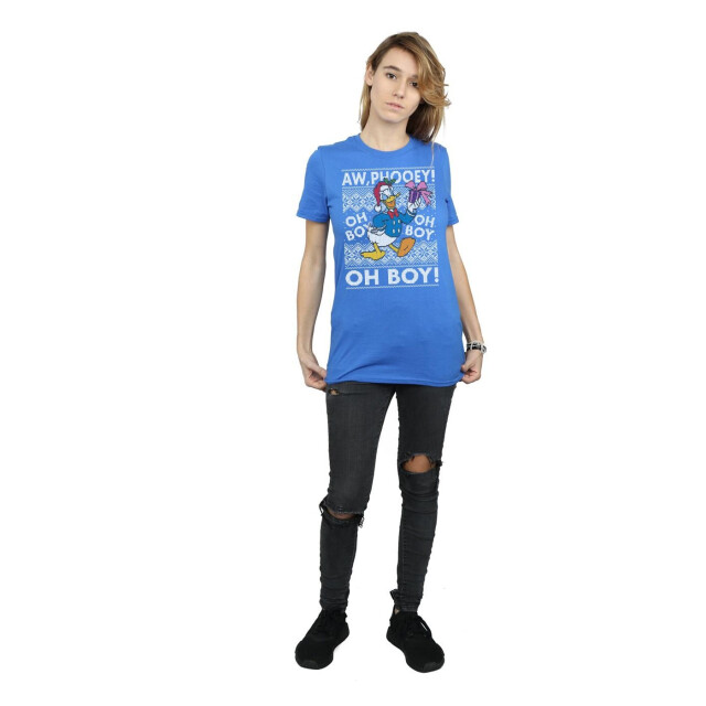 Li-cense Disney dames donald duck kerst fair isle katoenen vriendje t-shirt UTBI36468_royalblue large