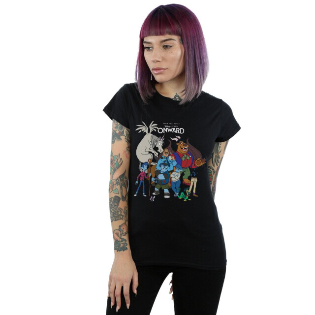 Li-cense Disney dames onward character collage katoenen t-shirt UTBI36496_black large