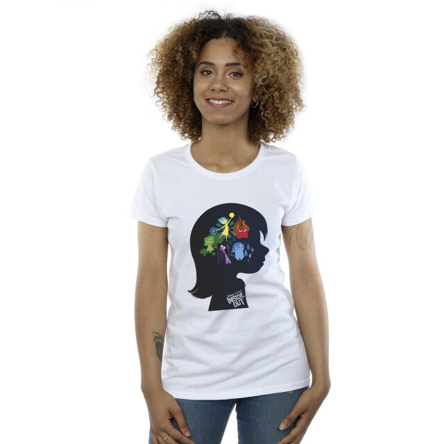 Li-cense Disney dames inside out hoofd silhouet katoenen t-shirt UTBI36420_white large