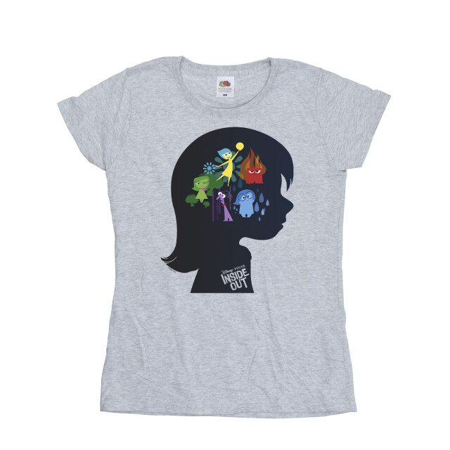 Li-cense Disney dames inside out hoofd silhouet katoenen t-shirt UTBI36420_sportsgrey large