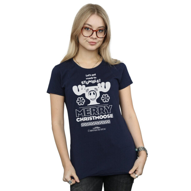 Li-cense National lampoon´s christmas vacation dames vrolijk kerstman t-shirt katoen UTBI36277_navyblue large