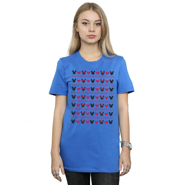 Li-cense Disney dames mickey en minnie kersthartjes katoenen vriendje t-shirt UTBI36370_royalblue large