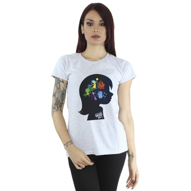 Li-cense Disney dames inside out hoofd silhouet katoenen t-shirt UTBI36420_sportsgrey large