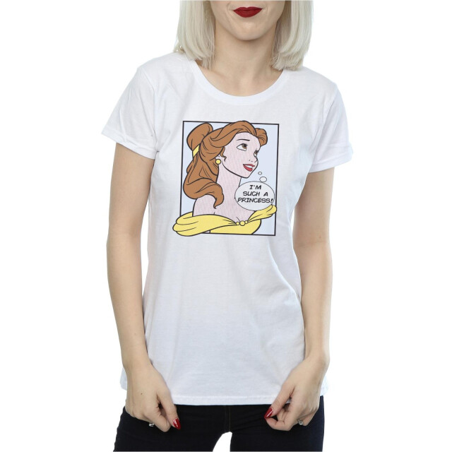 Li-cense Disney princess dames belle pop art katoenen t-shirt UTBI36795_white large