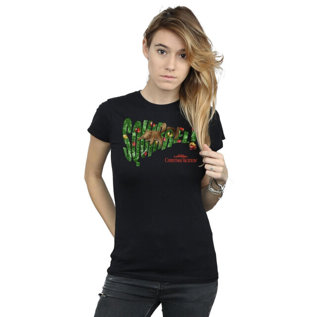 Li-cense National lampoon´s christmas vacation dames eekhoornboom katoenen t-shirt UTBI36330_black large