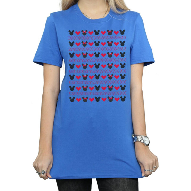 Li-cense Disney dames mickey en minnie kersthartjes katoenen vriendje t-shirt UTBI36370_royalblue large