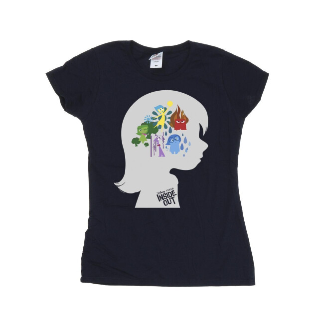 Li-cense Disney dames inside out hoofd silhouet katoenen t-shirt UTBI36420_navyblue large