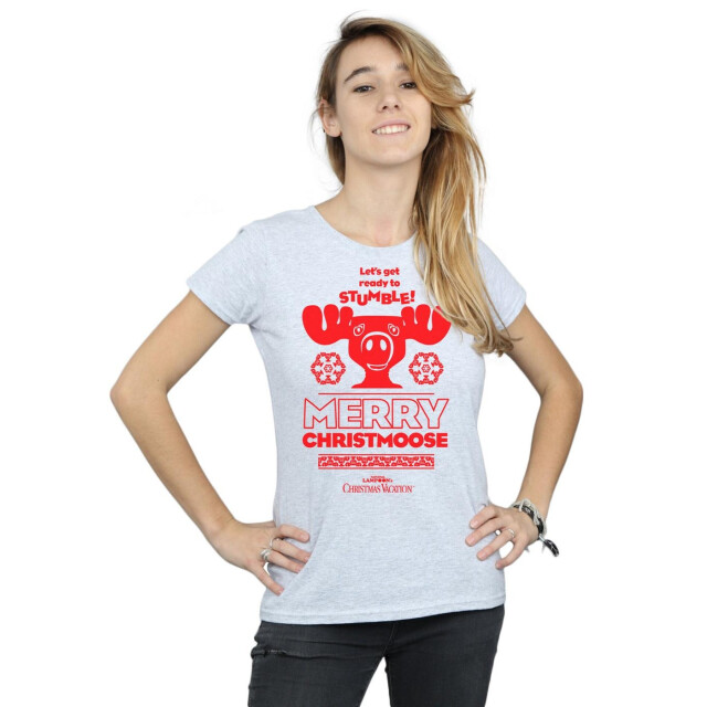 Li-cense National lampoon´s christmas vacation dames vrolijk kerstman t-shirt katoen UTBI36277_sportsgrey large