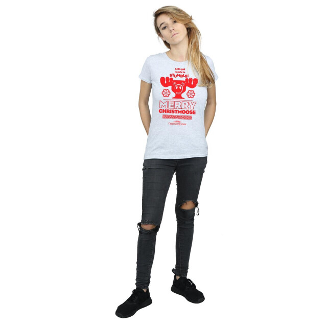 Li-cense National lampoon´s christmas vacation dames vrolijk kerstman t-shirt katoen UTBI36277_sportsgrey large