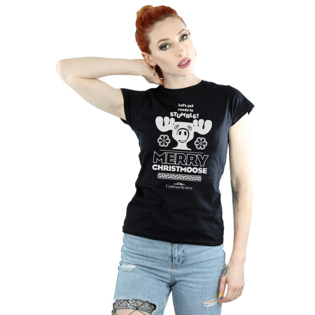 Li-cense National lampoon´s christmas vacation dames vrolijk kerstman t-shirt katoen UTBI36277_black large