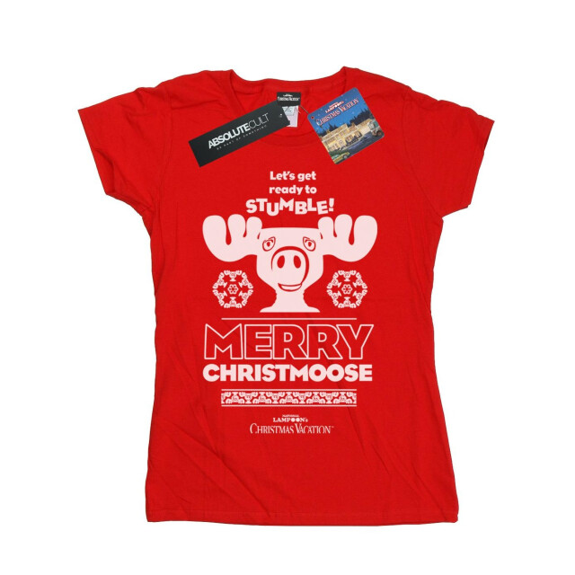 Li-cense National lampoon´s christmas vacation dames vrolijk kerstman t-shirt katoen UTBI36277_red large