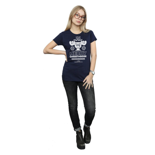 Li-cense National lampoon´s christmas vacation dames vrolijk kerstman t-shirt katoen UTBI36277_navyblue large