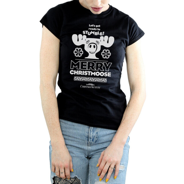 Li-cense National lampoon´s christmas vacation dames vrolijk kerstman t-shirt katoen UTBI36277_black large