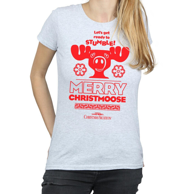 Li-cense National lampoon´s christmas vacation dames vrolijk kerstman t-shirt katoen UTBI36277_sportsgrey large