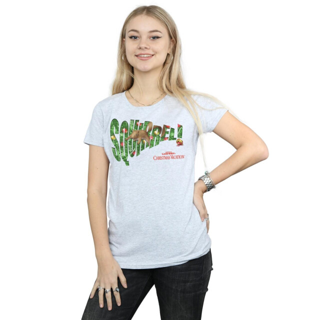 Li-cense National lampoon´s christmas vacation dames eekhoornboom katoenen t-shirt UTBI36330_sportsgrey large