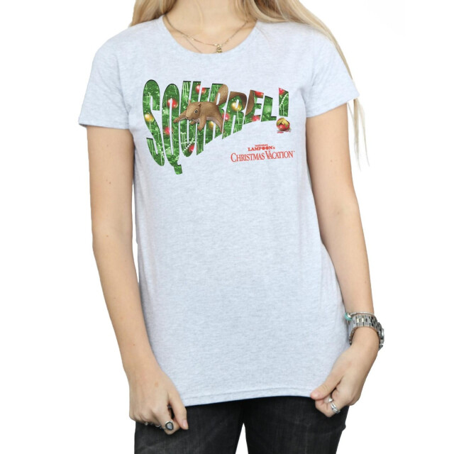 Li-cense National lampoon´s christmas vacation dames eekhoornboom katoenen t-shirt UTBI36330_sportsgrey large