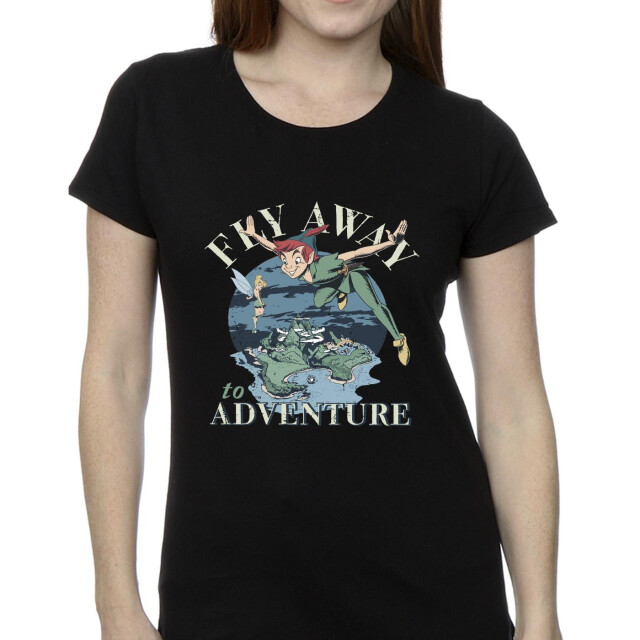 Li-cense Disney dames peter pan vlieg weg op avontuur katoenen t-shirt UTBI36586_black large